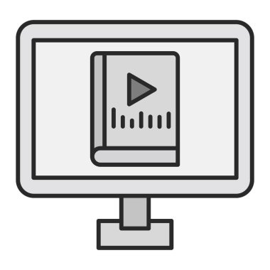 ekran ve video kamera vektör illüstrasyon tasarımlı bilgisayar monitörü