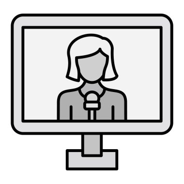 Muhabir. Web simgesi basit illüstrasyon