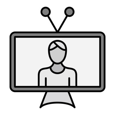 TV simgesi vektör illüstrasyonu