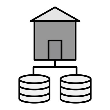 Ev ve paranın vektör illüstrasyonu