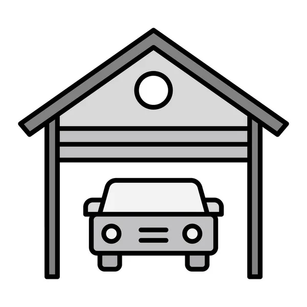 Garage Voiture Icône Vectoriel Illustration Conception Graphique — Image vectorielle