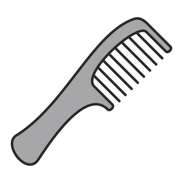 Hair Comb Icon Black White Vector Illustration — Stok Vektör