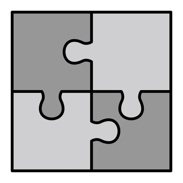 Puzzle Piezas Aisladas Sobre Fondo Blanco Ilustración Vectorial — Archivo Imágenes Vectoriales