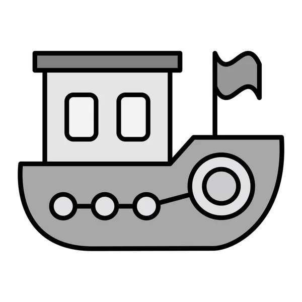 Toy Boat Icon Outline Illustration Web — Stockvector