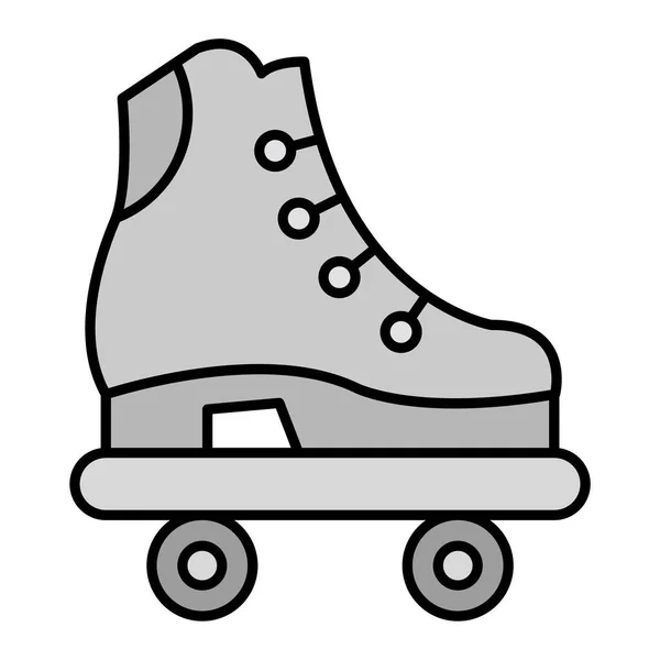 Patins Roulettes Vecteur Glyphe Plat Icône — Image vectorielle