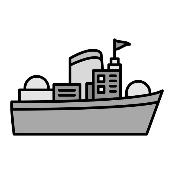 Fighter Schip Pictogram Vector Illustratie — Stockvector