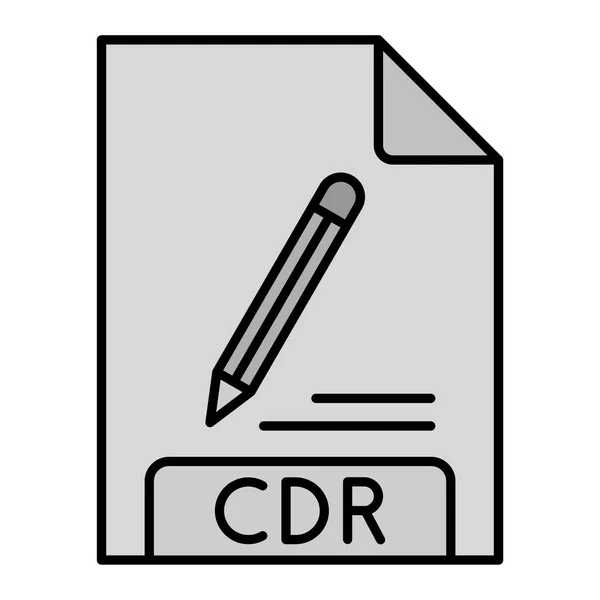 Cdr Filformat Ikon Vektor Illustration — Stock vektor