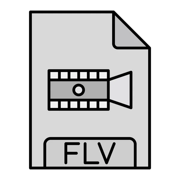 Flv File Format Icon Vector Illustration — стоковый вектор