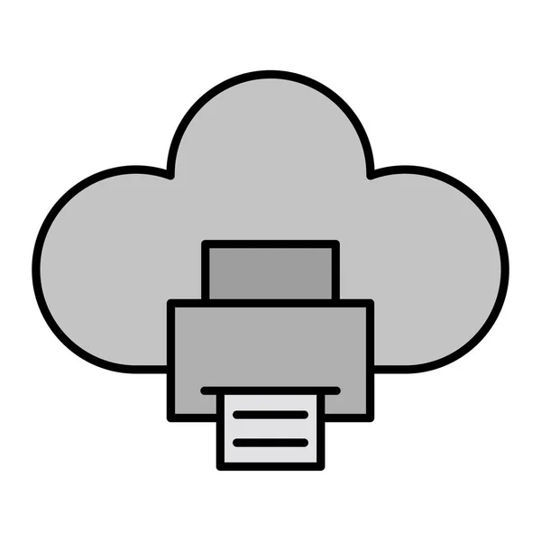 Cloud Printing Web Icon — Wektor stockowy
