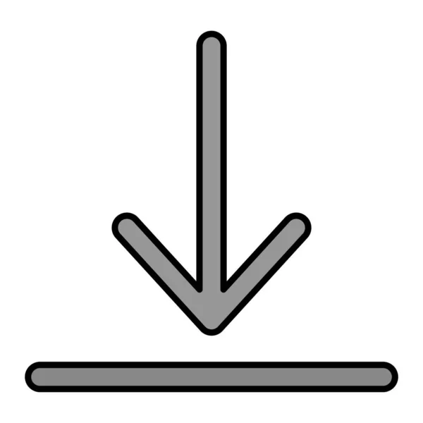 矢印アイコンをダウンロード ウェブのための下方向ベクトル線のアイコンの簡単なイラスト — ストックベクタ