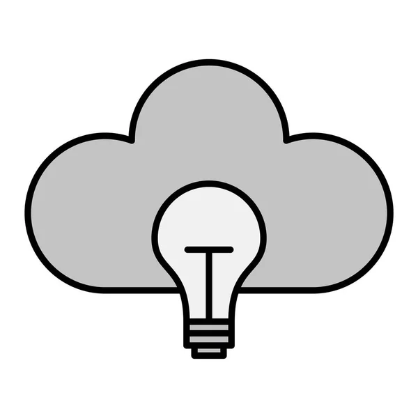 Cloud Ampoule Icône Vectoriel Illustration Design — Image vectorielle