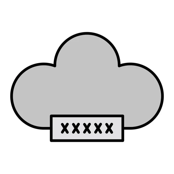 Mot Passe Cloud Icône Web — Image vectorielle