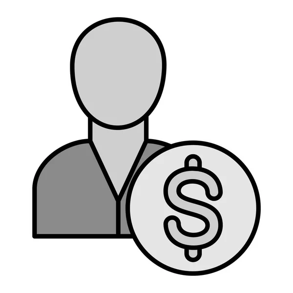 Üzletember Pénz Ikon Vektor Illusztráció — Stock Vector