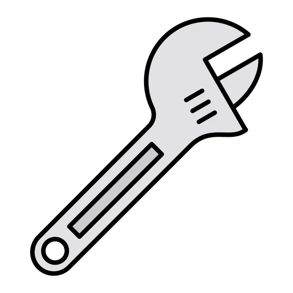 Schraubenschlüssel Werkzeug Symbol Umrissschlüssel Reparatur Vektor Symbolbestand Isolierter Konturstil — Stockvektor