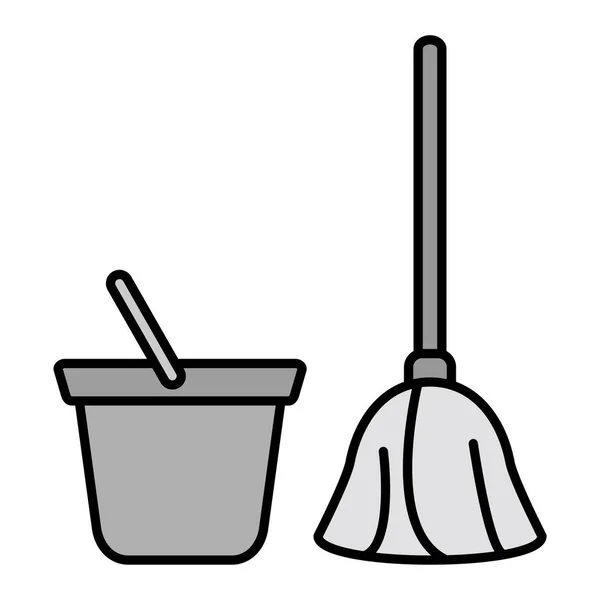 Schoonmaakapparatuur Pictogram Vector Illustratie Grafisch Ontwerp — Stockvector