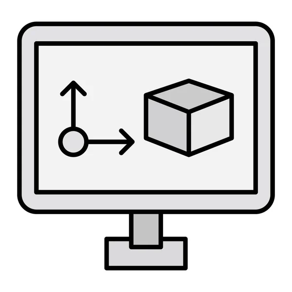 Ilustração Vetor Ícone Computador —  Vetores de Stock