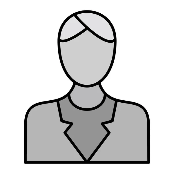 Frau Avatar Ikone Skizzieren Weibliche Personenvektorillustration Isoliert Auf Weißem Hintergrund — Stockvektor