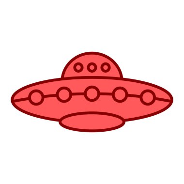 UFO simgesi. Uzay vektör illüstrasyonunun çizgi filmi. Yalnız nesne. renkli arkaplan.