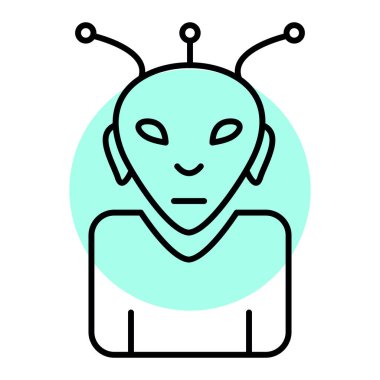 Uzaylı simgesi vektör illüstrasyonu