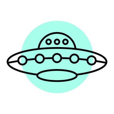 UFO simgesi. Web için gezegen vektör simgelerinin özet çizimi