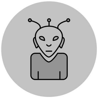 Uzaylının düz simge tasarımı 