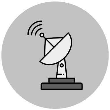 uydu anten simgesi, vektör illüstrasyonu