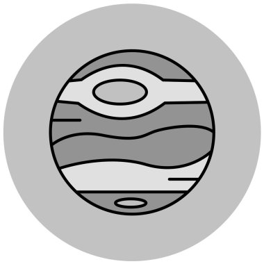 Ay ve uzay simgesinin vektör illüstrasyonu.