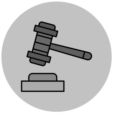 Yargıç Tokmak ikonu. Web tasarımı için açık artırma çekiç vektör simgelerinin düz çizimi