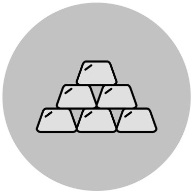 Altın külçeleri ikonu. vektör illüstrasyonu