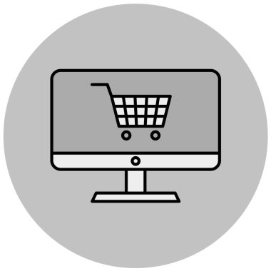 Alışveriş arabası simgesi, vektör illüstrasyonu