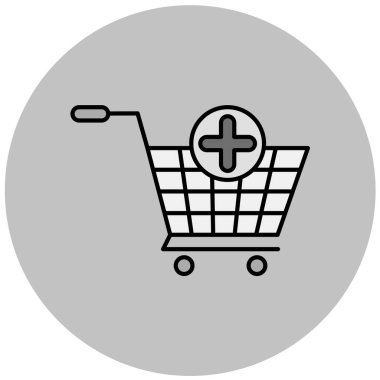 Alışveriş arabası simgesi, vektör illüstrasyonu