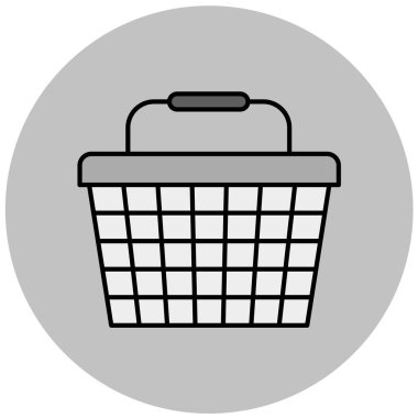 Alışveriş sepeti simgesi, vektör illüstrasyonu