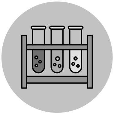 Test tüpü simgesi. Beyaz arkaplanda izole edilmiş web tasarımı için laboratuvar matara vektör simgelerinin basit çizimi