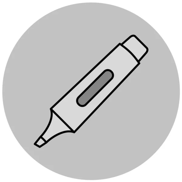 Ícone Marcador Ilustração Simples Símbolo Vetor Pena Para Teia —  Vetores de Stock