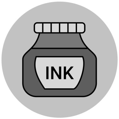 Bir mürekkep simgesi şişesinin vektör çizimi