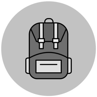 sırt çantası simgesi, vektör illüstrasyonu