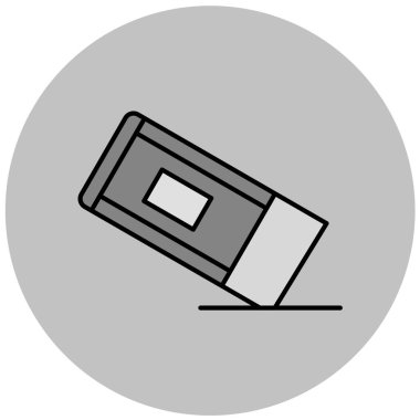 beyaz arkaplanda izole edilmiş düz biçimli silgi simgesi.