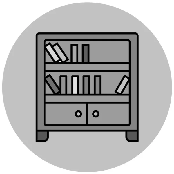 Книжкова Полиця Веб Іконка Проста Ілюстрація — стоковий вектор