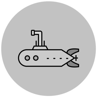 Denizaltı. Web simgesi basit illüstrasyon