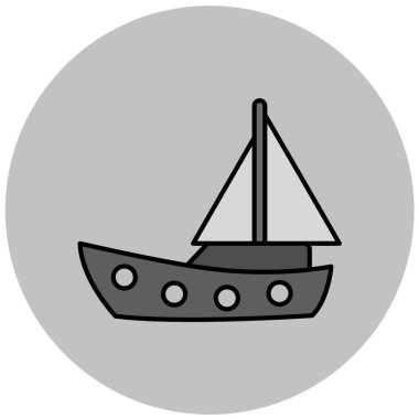 Yelkenli. Web simgesi basit illüstrasyon