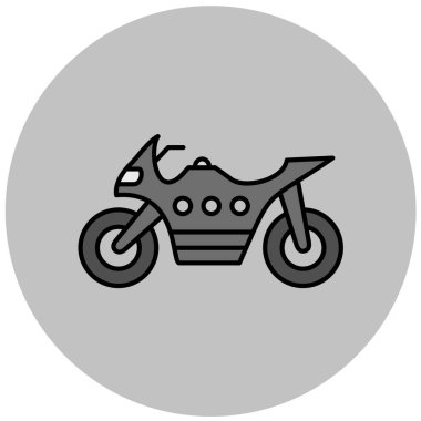 Motosiklet ikonu. Web için bisiklet vektör simgelerinin basit illüstrasyonu