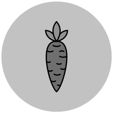 Bir havucun izole edilmiş tek bir simgesinin vektör çizimi