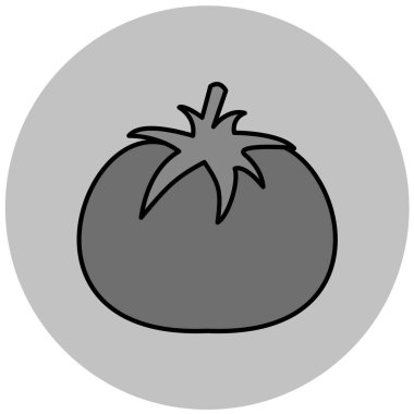 Domates ikonu, vektör illüstrasyonu