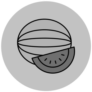 Tek izole edilmiş karpuz ikonunun vektör çizimi