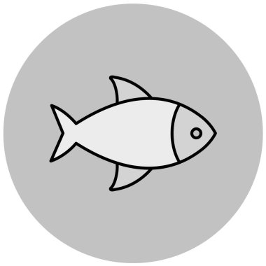 balık simgesi vektör illüstrasyonu