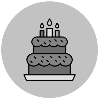 Doğum günü pastası ikonu. vektör illüstrasyonu