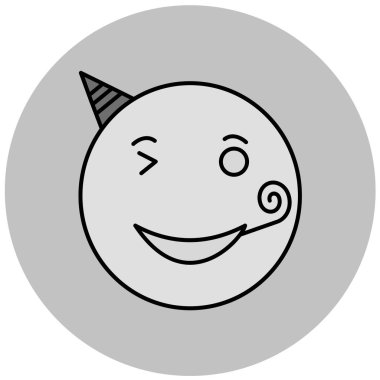 Gülen surat ikonu. vektör illüstrasyonu