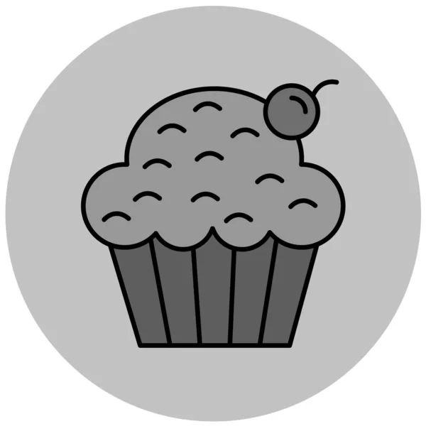 Cupcake Web Symbol Einfache Illustration — Stockvektor