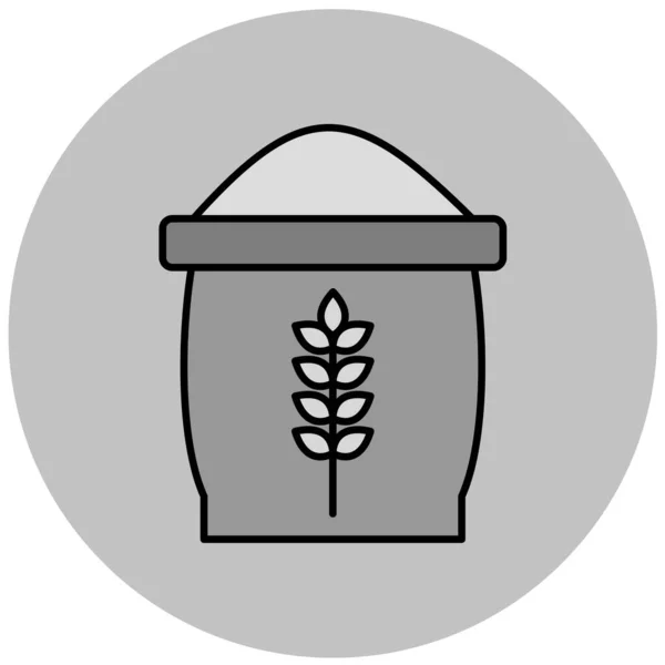 Vector Illustration Modern Lack Icon Wheat — Stock Vector