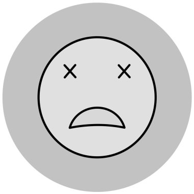 üzgün yüz simgesi, vektör illüstrasyonu